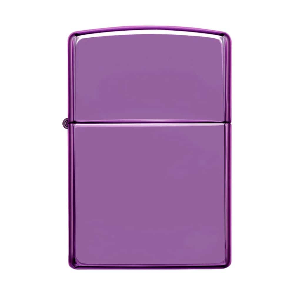 تصویر فندک Zippo Abyss با بدنه بنفش براق و طراحی کلاسیک