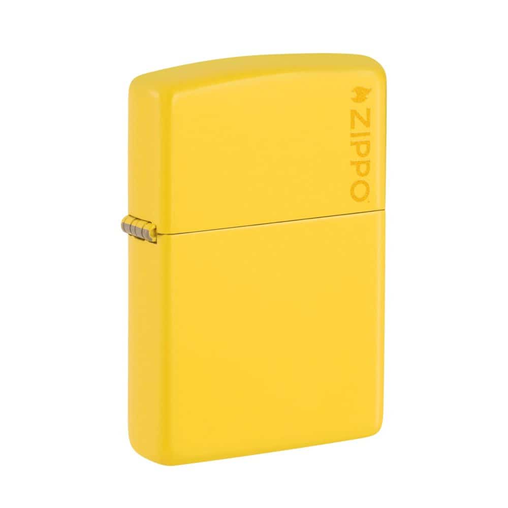 تصویر فندک Zippo طرح Classic Sunflower با لوگوی زیپو و رنگ طلایی درخشان