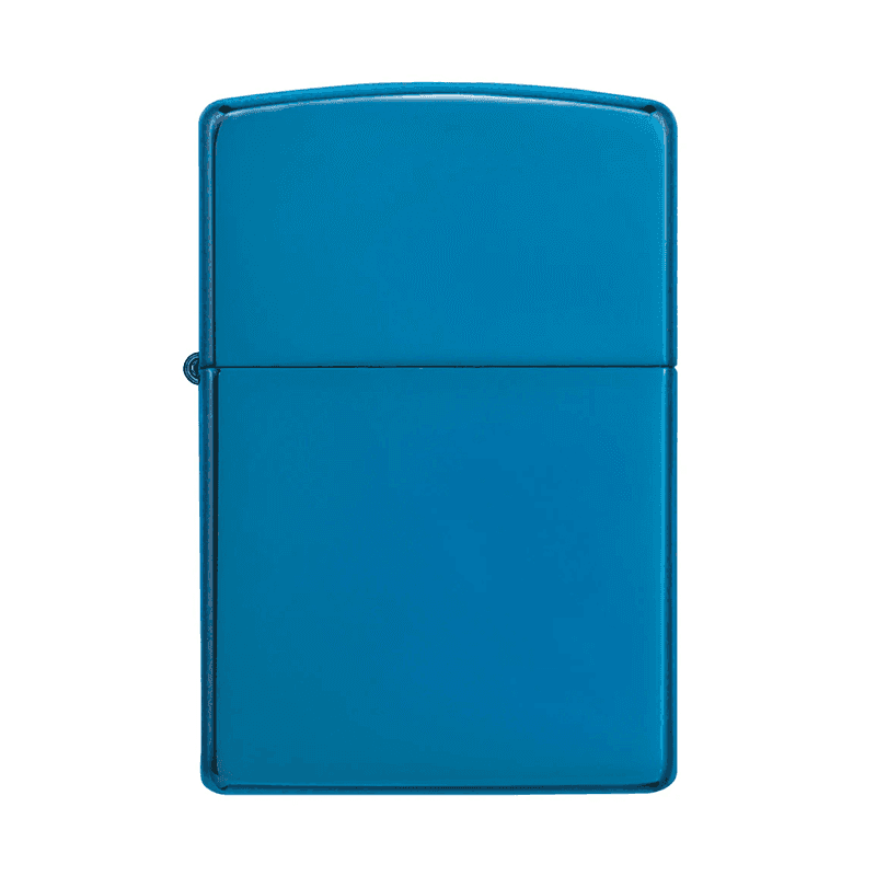 تصویر فندک Zippo مدل Sapphire Design با بدنه آبی براق و طراحی شیک