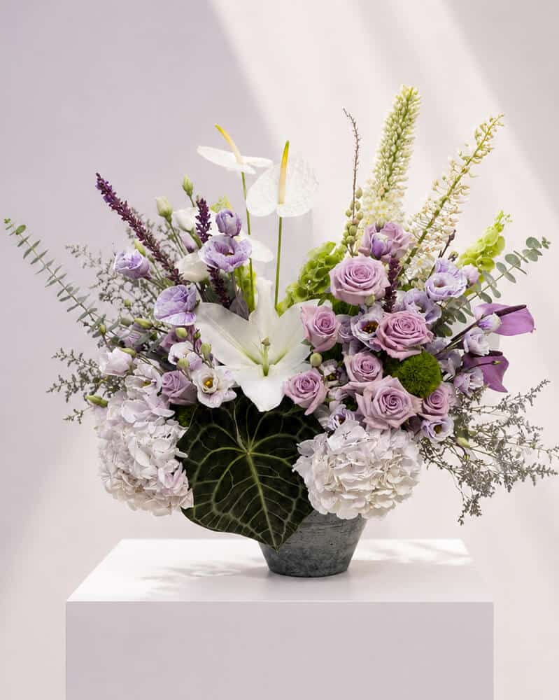 گلدان گل ونوس یاسی