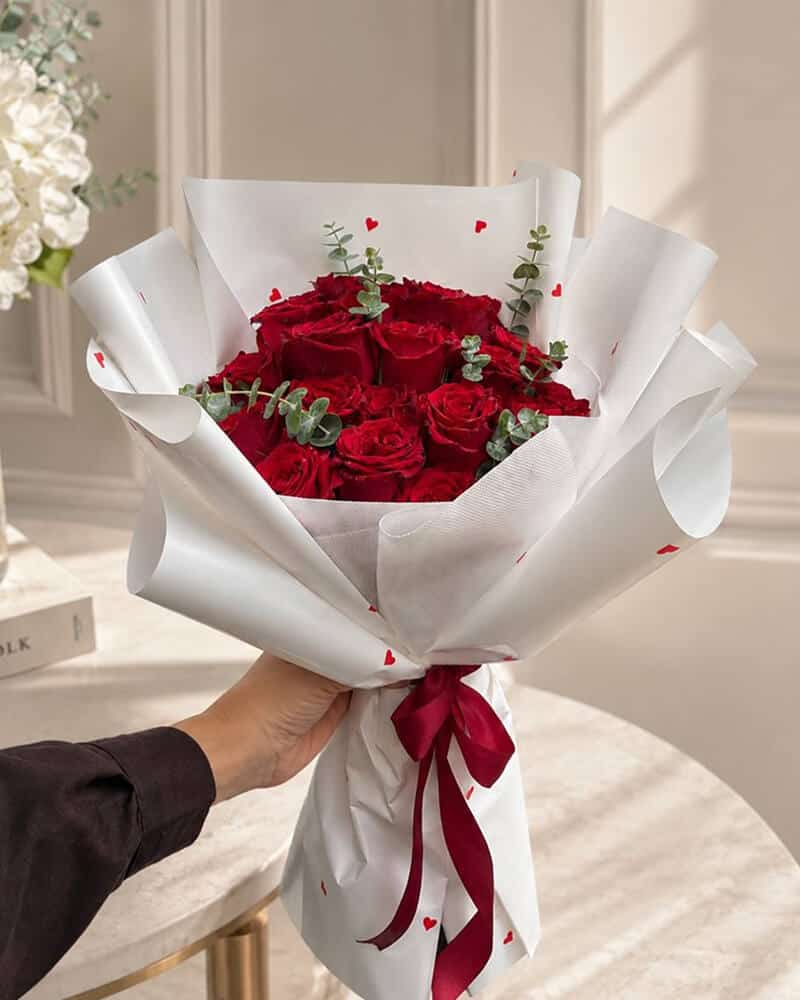 دسته گل پینترستی رز قرمز