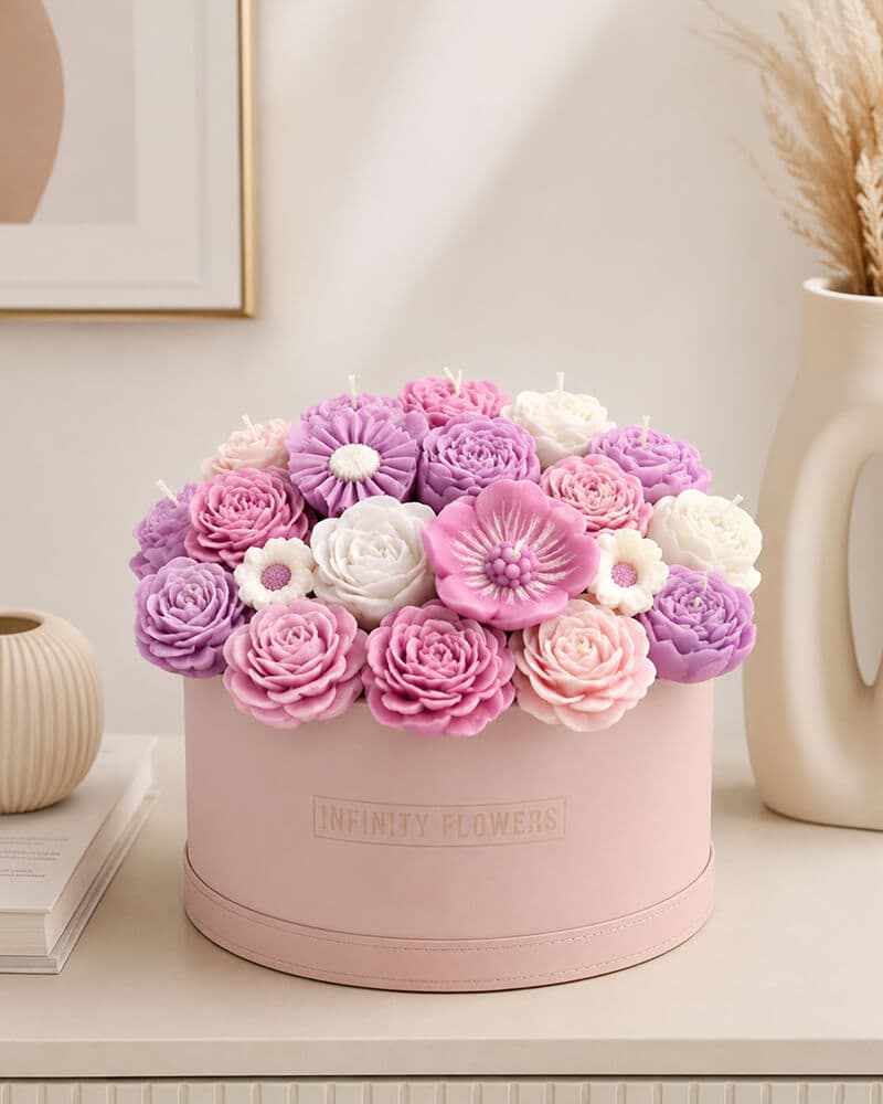 باکس گل شمع لاکچری