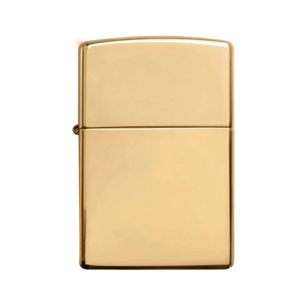 تصویر فندک Zippo طرح High Polish Brass با بدنه طلایی و براق