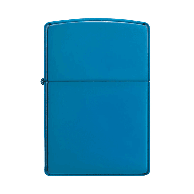 تصویر فندک Zippo مدل Sapphire Design با بدنه آبی براق و طراحی شیک