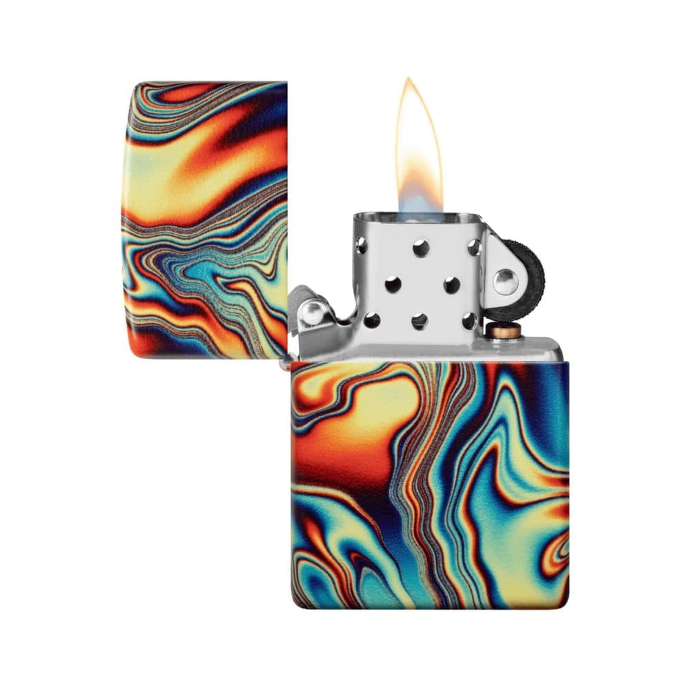 تصویر فندک Zippo طرح Colorful Swirl Design با رنگ‌های متنوع و طرح چرخشی