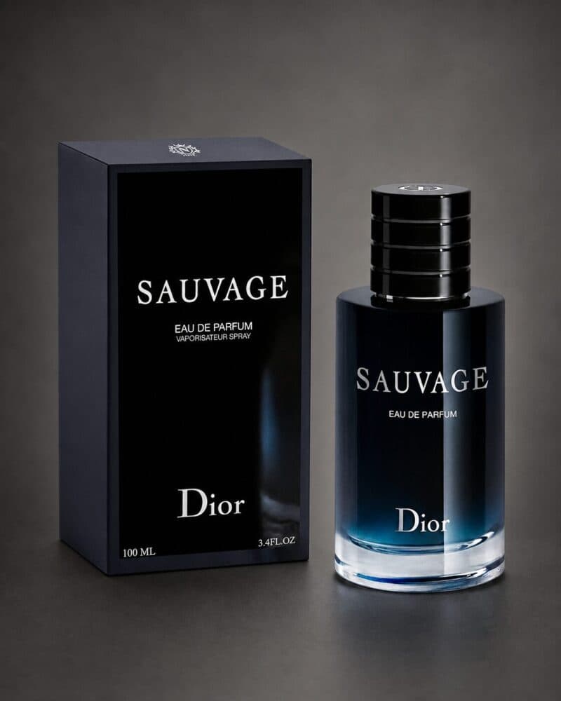 عطر مردانه نیفتی ساواج با شیشه تیره و جعبه مشکی