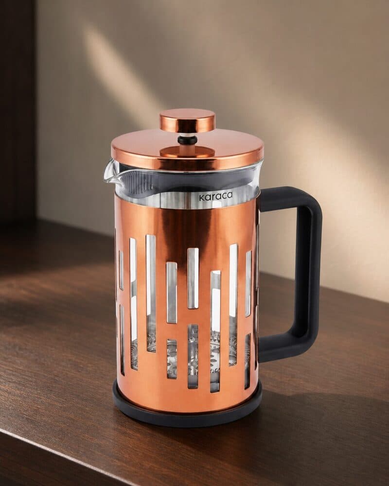 فرنچ پرس مسی کاراجا BARAVA با دسته مشکی و فیلتر داخلی