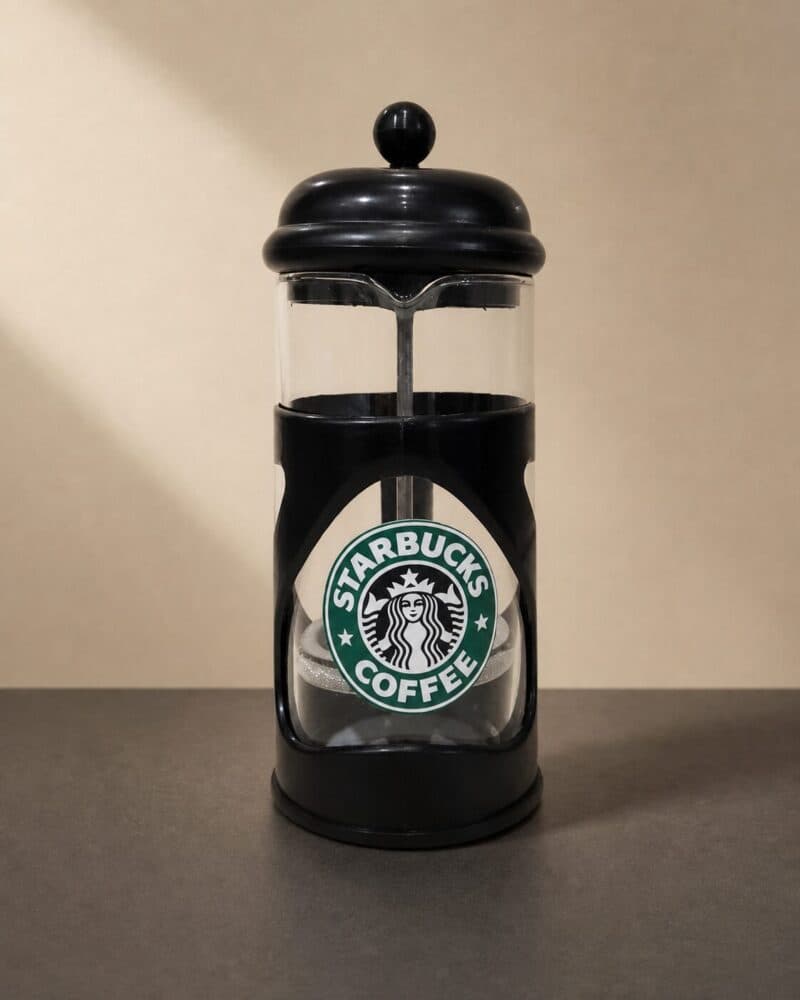 فرنچ پرس مشکی مدل MK با نشان Starbucks Coffee
